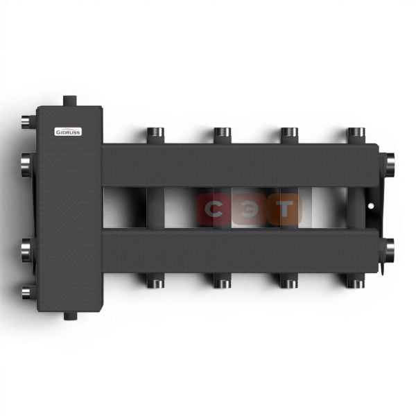 Балансировочный коллектор BM-150-5 DU (2 вверх G 1", 2 вниз G 1", 1 в сторону G 1 1/2", котел G 1 1/2")